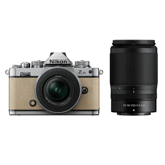 Nikon Z fc Sand Beige w/ Nikkor Z 16-50mm VR & Z 50-250 mm VR Lens Mirrorless Camera